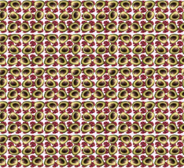 Garnet ve avokado ile Seamless Modeli