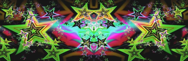 Abstract fractal stars widescreen casino background