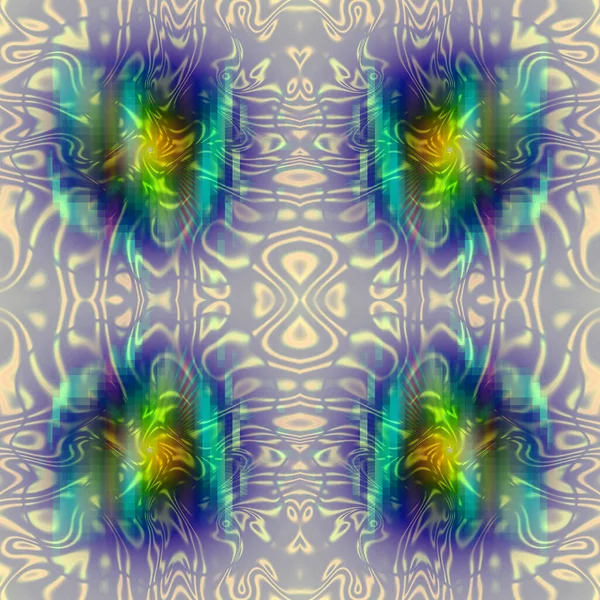 Patrón fractal sin costura psicodélico para un fondo marino azulejos —  Fotos de Stock