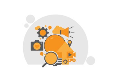 içerik oluşturucu fikir vektör ilüstrasyon kavramı web pankartı ve tasarım ögesi için mükemmeldir