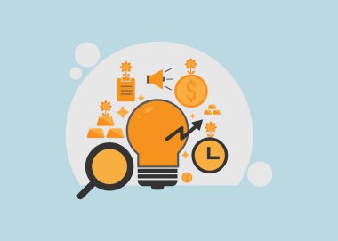 Düz dizayn. finansal yatırım fikri, vektör ilüstrasyon kavramı.