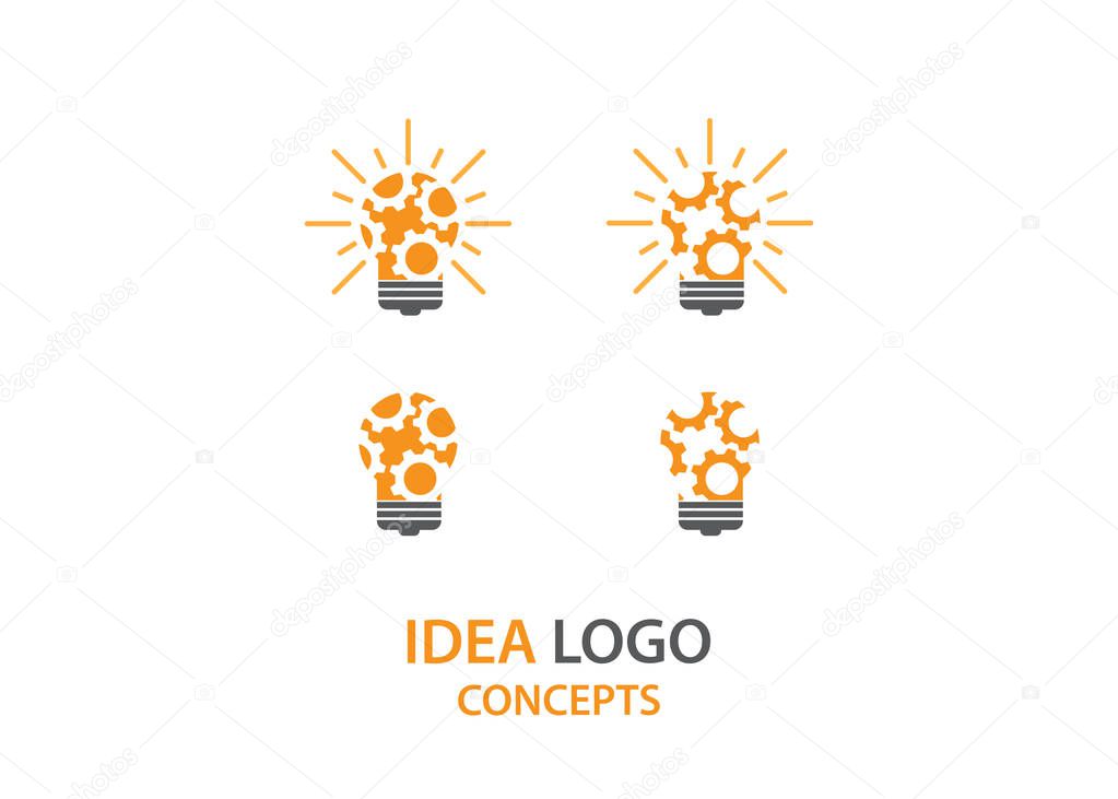 Idea gear logo template design vector concept. perfect for creative industry company logo