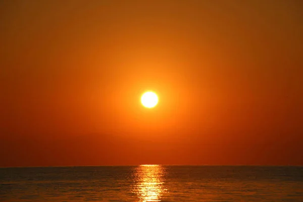 Coucher Soleil Aube Sur Une Mer Océan — Photo