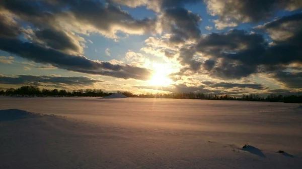 Tempo Soleggiato Neve — Foto Stock