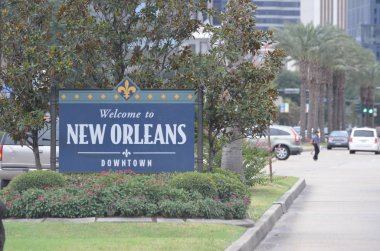 New Orleans'sokak tabelası hoş geldiniz 