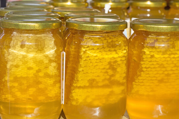 Honey in jars 