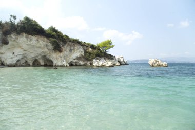 Beyaz kayalıklar ile deniz manzarası