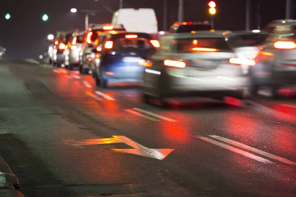 Night traffic - blurred image — Stock Photo, Image