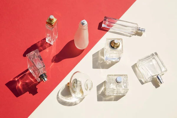 Perfume bottles with the shadows — Stock Photo, Image