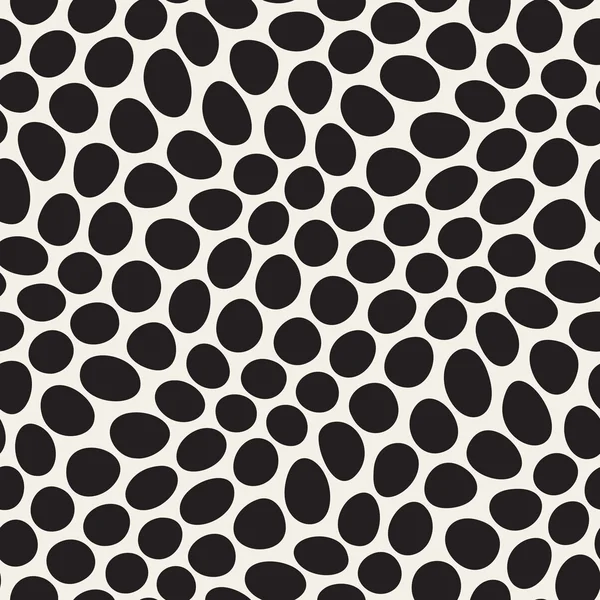 Vektor nahtlose schwarz-weiß verzerrte Kreise Muster — Stockvektor
