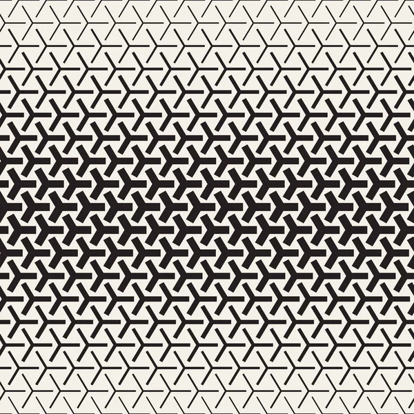 Triangular Shapes Halftone Lattice. Vector Seamless Black and White Pattern.