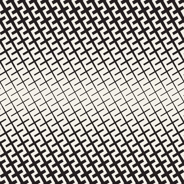 도형 하프톤 격자를 교차. 원활한 흑백 패턴 벡터. — 스톡 벡터