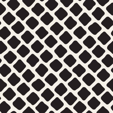 Rhombus kaldırım desen vektör sorunsuz siyah ve beyaz el çekilmiş