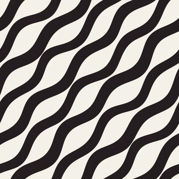 Vektor nahtlose schwarz-weiße handgezeichnete diagonale Linien Muster — Stockvektor
