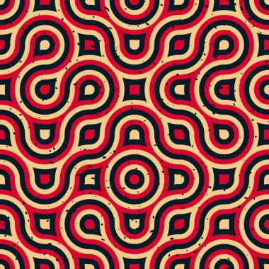 Vektör sorunsuz dalgalı çizgi Retro düşürmek mavi kırmızı Tan düzensiz