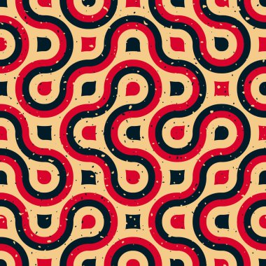 Vektör sorunsuz noktalı degrade yuvarlak çizgi düzensiz mavi kırmızı Tan Grungy deseni