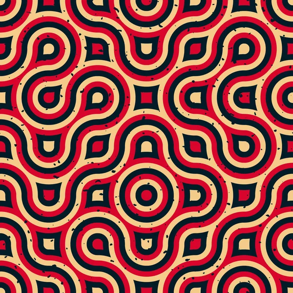 Vektör sorunsuz dalgalı çizgi Retro düşürmek mavi kırmızı Tan düzensiz