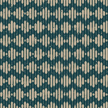 Vektör kesintisiz gri yeşil elle çizilmiş oyma Chevron satırları Retro Grunge Rhombus desen