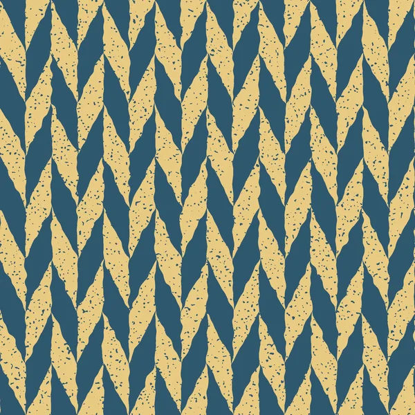 Vector inconsútil azul amarillo color dibujado a mano Checker distorsionado paralelogramas Grungy Arrows Pattern — Vector de stock