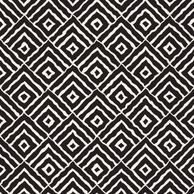 Vektör Dikişsiz el boyalı çizgi konsantrik Rhombus şekil deseni