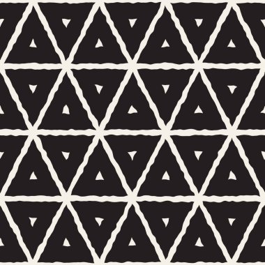 Vektör Dikişsiz el boyalı çizgi geometrik üçgenin kılavuz deseni