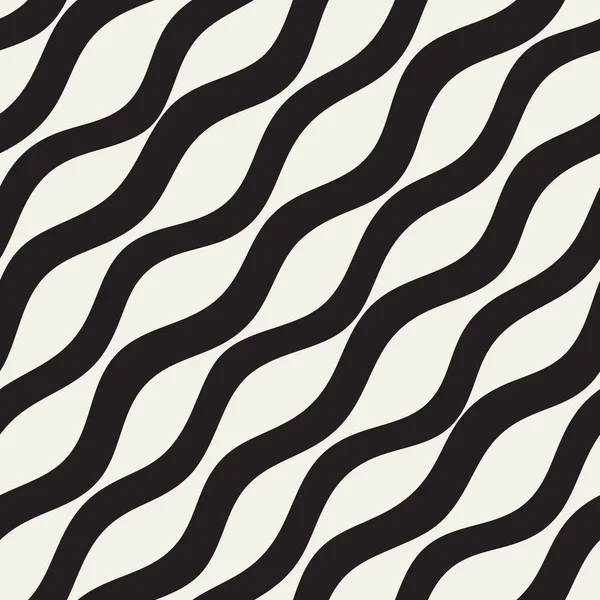 Vektor nahtlose schwarz-weiße handgezeichnete diagonale Linien Muster — Stockvektor