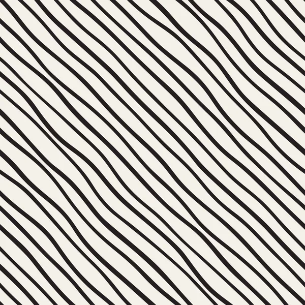 Patrón de líneas diagonales dibujadas a mano en blanco y negro sin costura vectorial — Archivo Imágenes Vectoriales