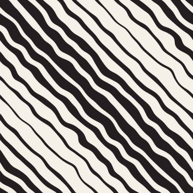 Dalgalı dalgalanma elle çizilmiş Degrade çizgiler. Vektör sorunsuz siyah-beyaz desen.