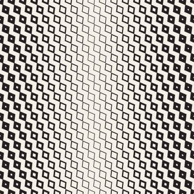 Yarı ton degrade mozaik kafes. Vektör sorunsuz siyah-beyaz desen.