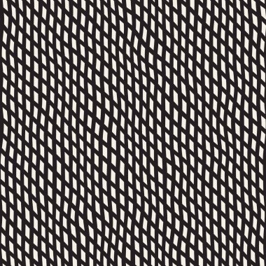 Elle çizilmiş çizgiyi kafes. Vektör sorunsuz siyah-beyaz desen.