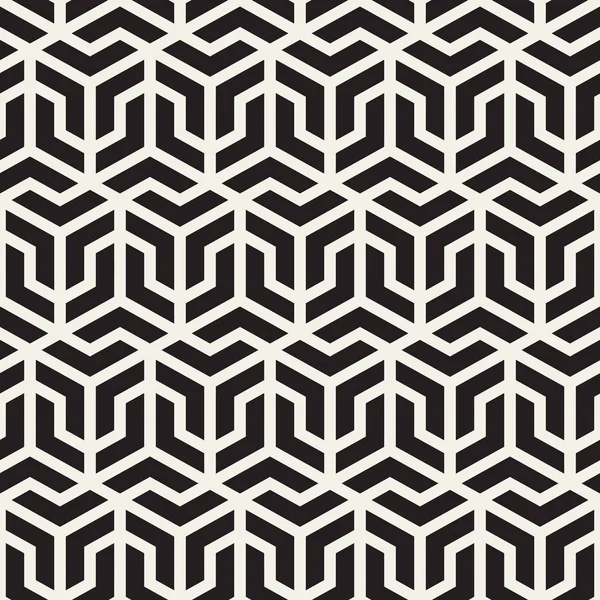矢量无缝黑色和白色几何网格模式 — 图库矢量图片