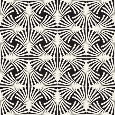 Vektör sorunsuz siyah ve beyaz Arc çizgileri kılavuz deseni