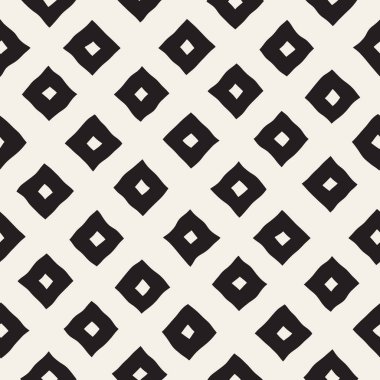 Vektör sorunsuz siyah ve beyaz el çekilmiş Rhombus satırları desen