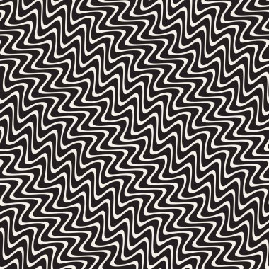 Dalgalı dalgalanma satırları. Vektör sorunsuz siyah-beyaz desen.