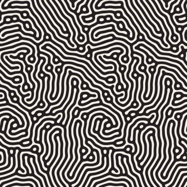 Vektör Dikişsiz organik yuvarlak karmakarışık satırları labirent desen