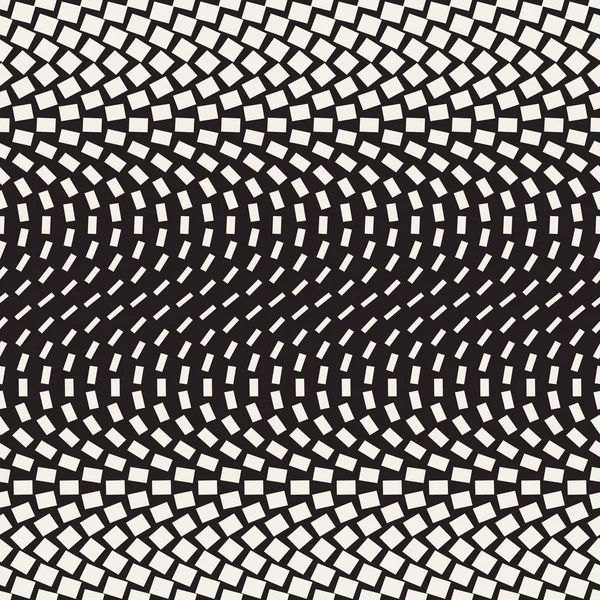 Halbton-Gefälle-Mosaik-Gitter. Vektor nahtloses Schwarz-Weiß-Muster. — Stockvektor