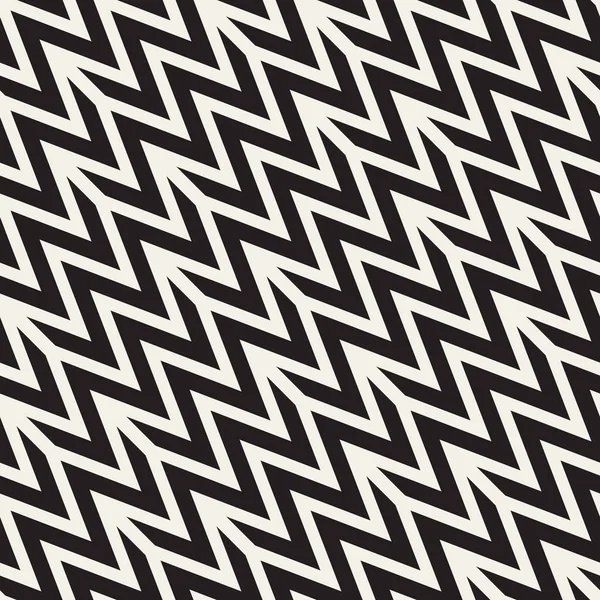 ZigZag Edgy Stripes. Padrão preto e branco sem costura vetorial . — Vetor de Stock