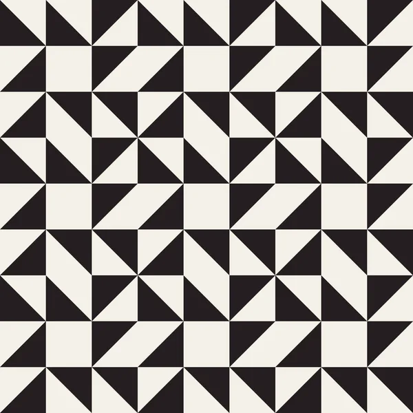 벡터 완벽 한 흑인과 백인 형상 사각형 삼각형 테셀레이션 패턴 — 스톡 벡터