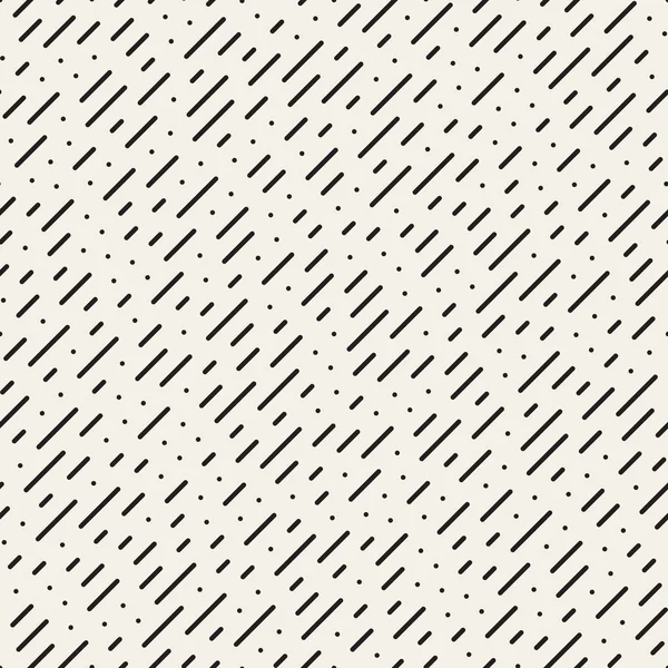 Motif de pluie de lignes pointillées diagonales noires et blanches sans vecteur — Image vectorielle