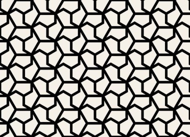 Vektör sorunsuz siyah ve beyaz altıgen şekil desen