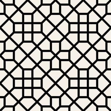 Vektör sorunsuz siyah ve beyaz geometrik desen çapraz