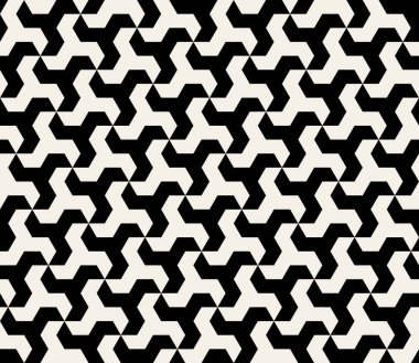 Vektör sorunsuz siyah ve beyaz altıgen üçgen şekil desen
