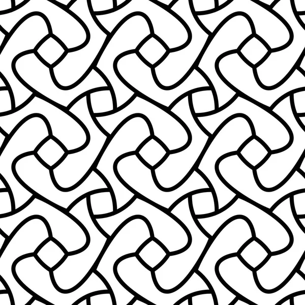 Modèle de ligne ronde de tourbillon géométrique de vecteur blanc noir sans couture — Image vectorielle