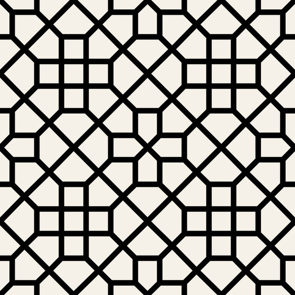 Vector Seamless Black and White Geometric Cross Pattern