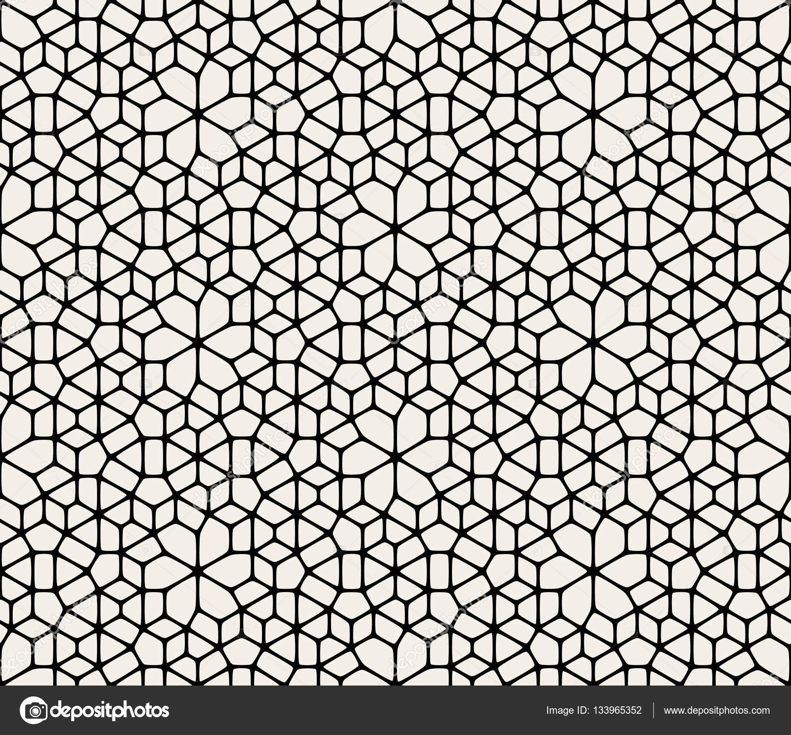 黒と白のシームレスな抽象的な幾何学的な丸みを帯びたレース舗装パターン ベクトル ストックベクター ©Samolevsky 133965352, image size:1024x951