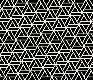 Vektör sorunsuz siyah ve beyaz soyut geometrik titreşim üçgen çizgi deseni