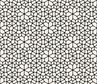 Vektör sorunsuz siyah ve beyaz soyut geometrik yuvarlak dantel kaldırım modeli