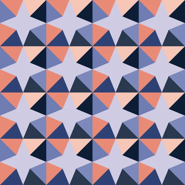 벡터 완벽 한 기하학적 인 삼각형 별 퍼플 핑크 패턴 — 스톡 벡터