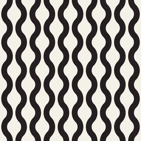 Vector Seamless Black And White Wavy Lines Pattern — Stock Vector