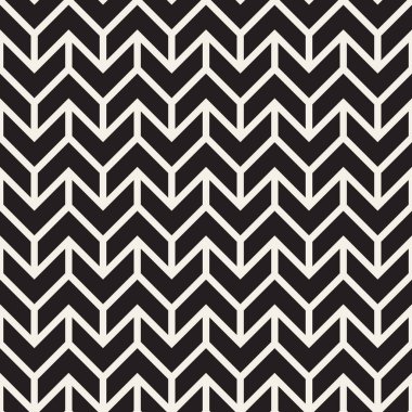 Vektör sorunsuz siyah ve beyaz geometrik Chevron çizgi döşeme deseni